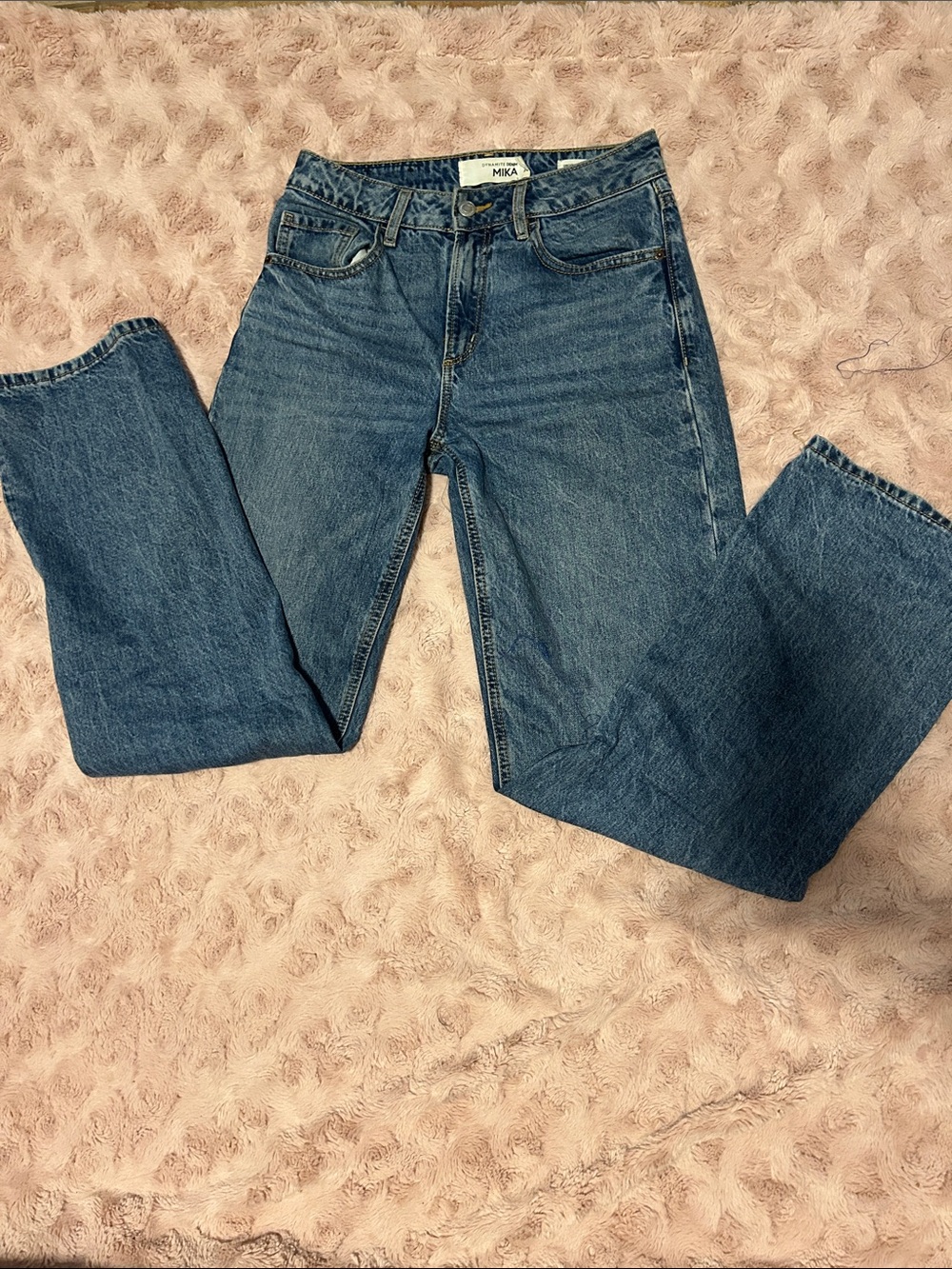Mika Yoga Wear Blue Straight-Leg Denim Jeans